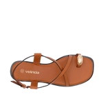 Sandalias flats Estela para mujer color tan