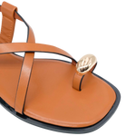 Sandalias flats Estela para mujer color tan