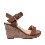 Sandalias de plataforma Maia para mujer color camel