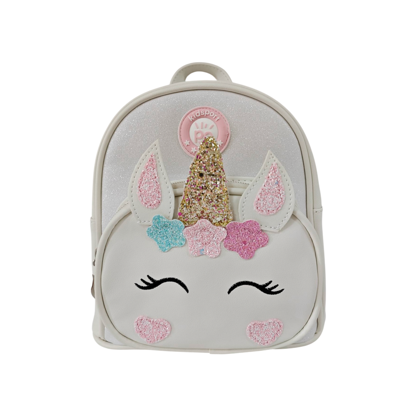 Mochila Unicorn para niña color hueso
