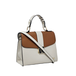 Cartera satchel Alessia para mujer color hueso