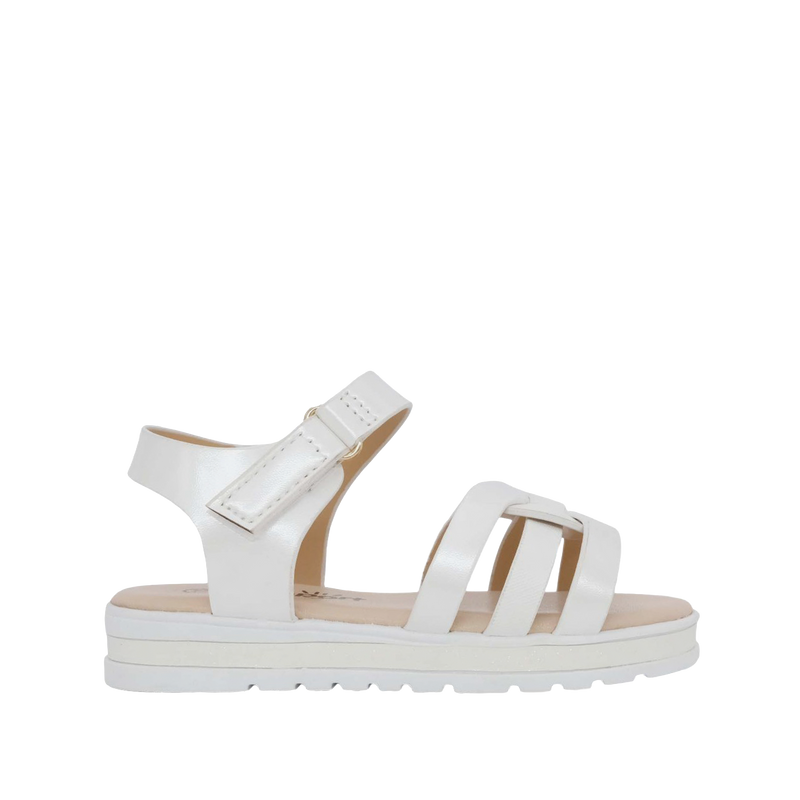 Sandalias flats Dilia para infante color blanco
