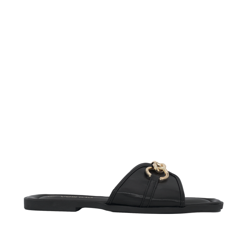 Sandalias flats Monica para mujer color negro