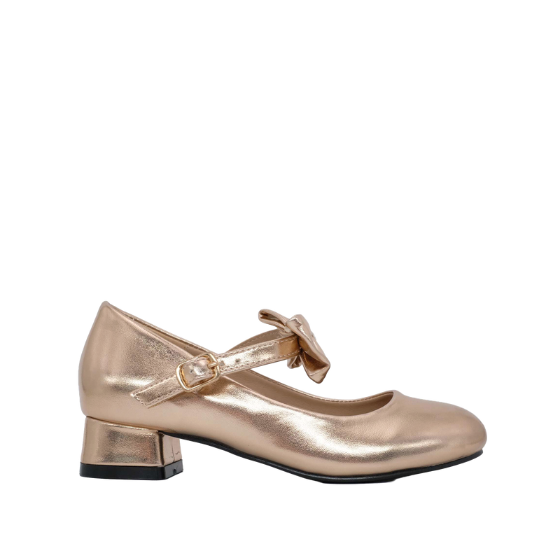Ballerinas con mini tacón Tory para niña color oro rosa